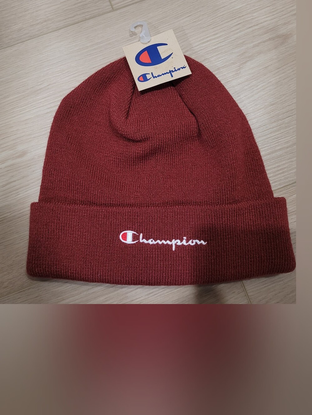 Champion Knit Beanie Hat - Dark Red